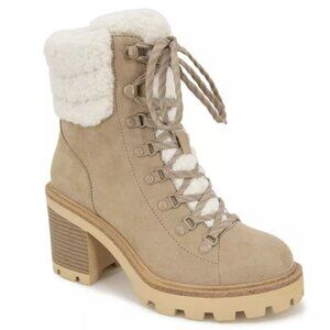 ESPRIT JACEY FASHION LOG SOLE ANKLE BOOTS SHERPA $79 SIZE 10M  NEW